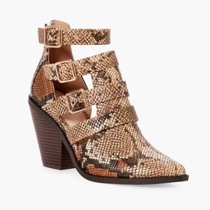 Brown snake skin heels